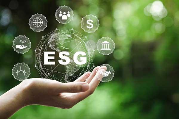 Concept d’icône ESG dans une main