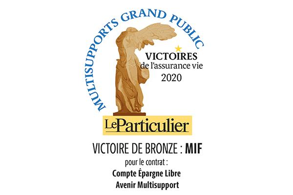 Victoire 2020 de Bronze Le Particulier assurance vie MIF
